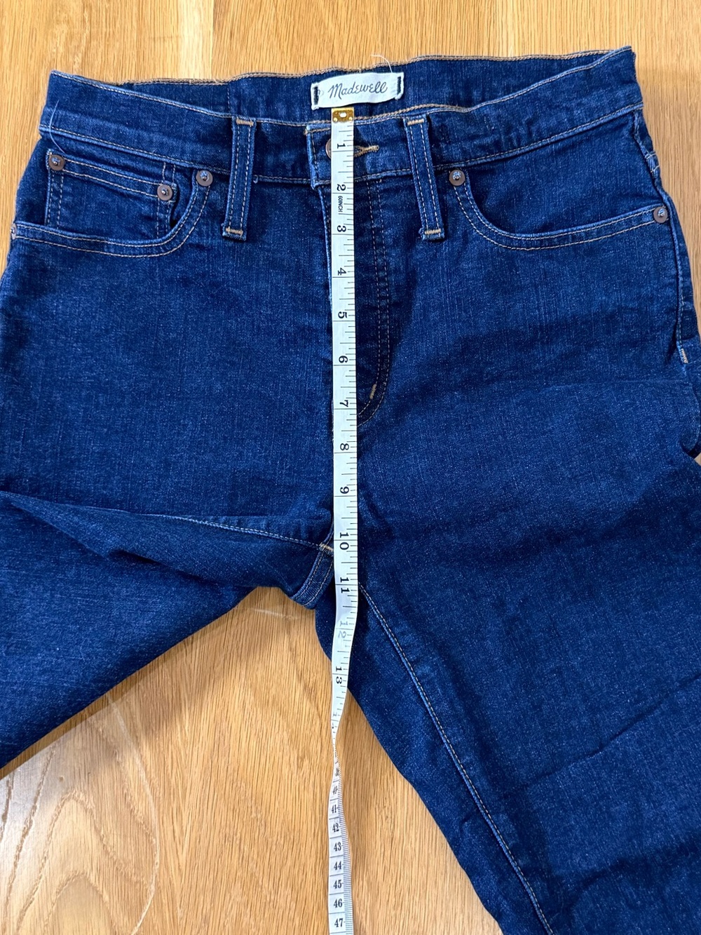 Madewell Cali Demi-Boot Jeans Dark Wash High Rise Flare Stretch Denim size 28 - Picture 5 of 12